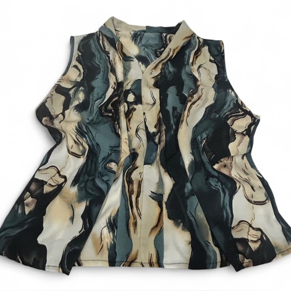 WOMEN'S MARBLE PRINT BLOUSE - Picture 9 of 12